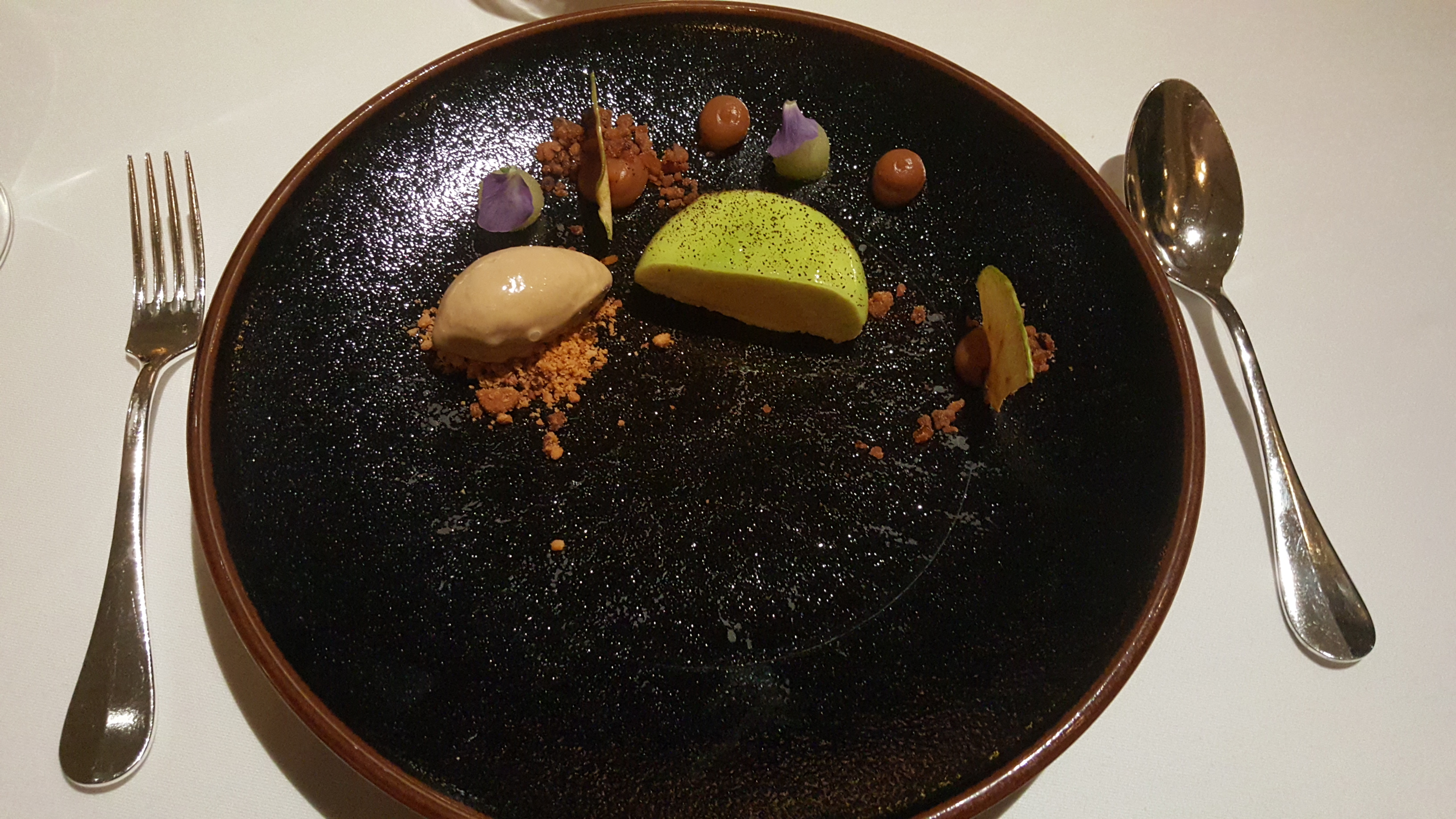 Green Apple With Chestnut, Coffee Ice-cream Cardamon Persimmon